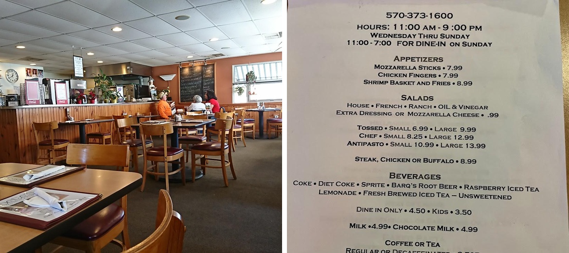 Pete's Restaurant & Pizzeria Menu